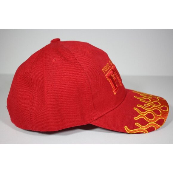 First In Last Out Fire Flame Embroidered Adjustable Hat L530 - Picture 2 of 6